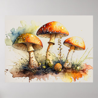 Pilze Toadstool, Amanita muscaria Poster