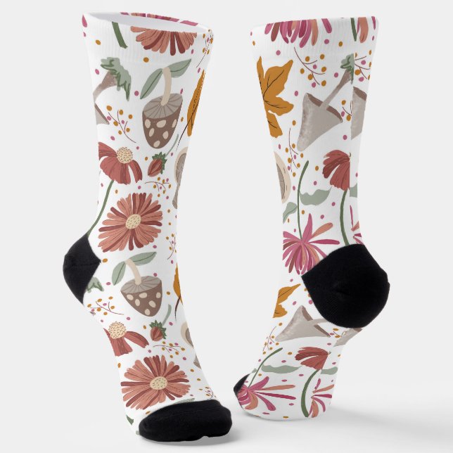 Pilze und Blume Socken (Gewinkelt)