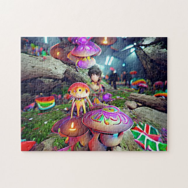 Pilze und Fairies Jigsaw Puzzle (Horizontal)