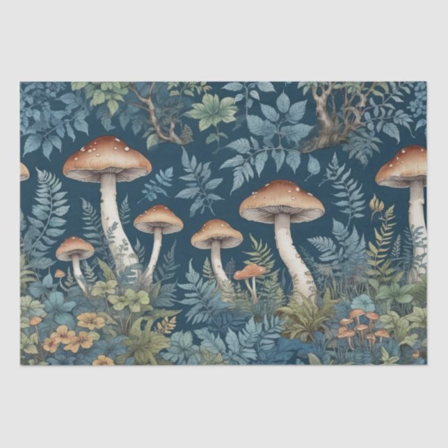 Pilze und Ferns Seidenpapier (Vorderseite)