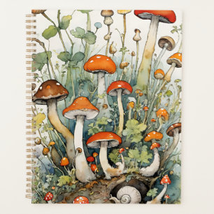 Pilze und Schnecken Naturliebhaber Pilzkunst Planer