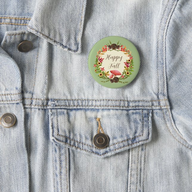 Pilze und Sonnenblumen mit individualisierbarem Te Button (Beispiel)