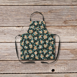 Pilze und weiche Grüntöne schwarz Schürze