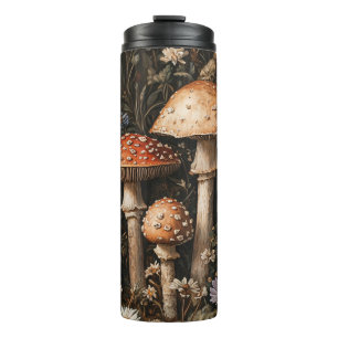 Pilze und Wildblumen, botanisch Thermosbecher