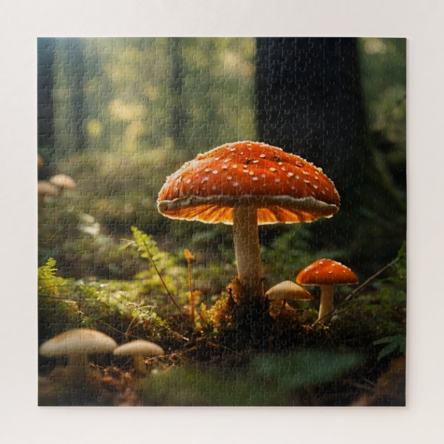 Pilze wachsen im Wald (Vertikal)