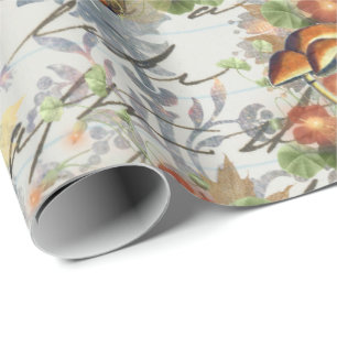 Pilze Waldland Orange Alter Brief Mint Koralle Geschenkpapier