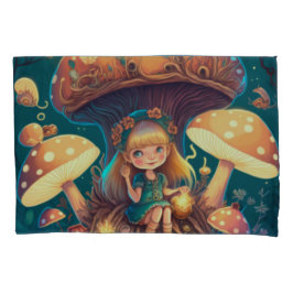 Pilzelfen im Feld Kissenbezug