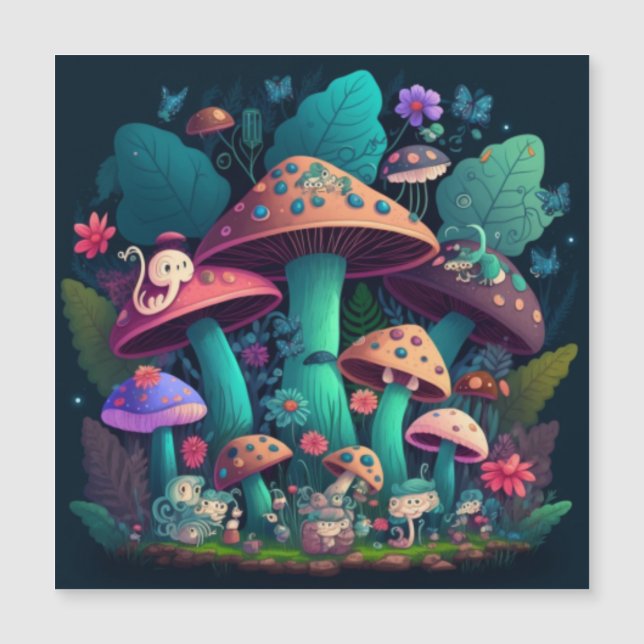 Pilzelfen im Feld Magnetkarte (Vorderseite)