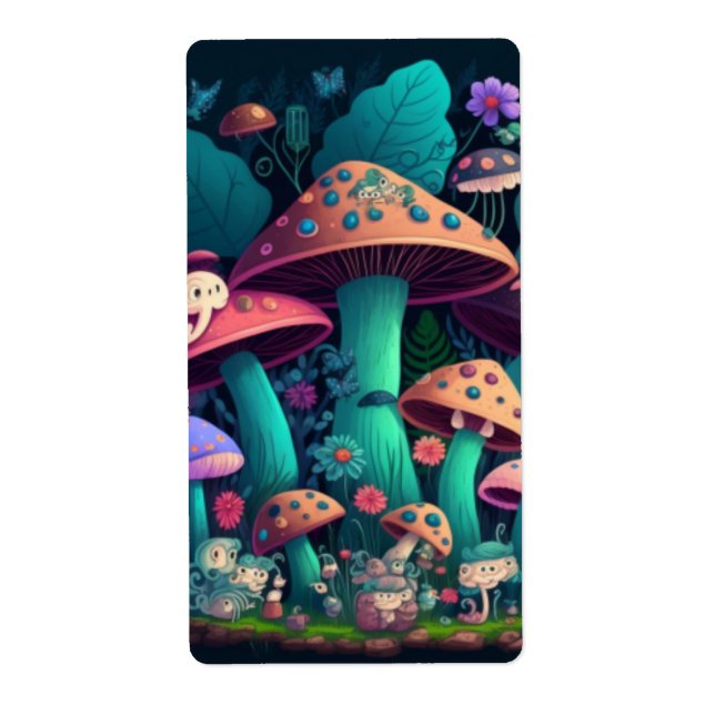 Pilzelfen in den Geschenketiketten (Vorne)