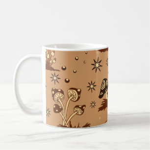 Pilzfantasie, Vintage Waldtapete. Kaffeetasse