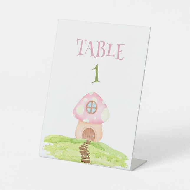 Pilzhaus, Blumengarten & Fairyland Sockelschild (Vorderseite)