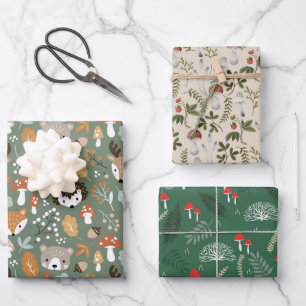 Pilzholz-Fungi-Wald in Pilzen Geschenkpapier Set