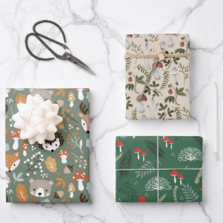 Pilzholz-Fungi-Wald in Pilzen Geschenkpapier Set