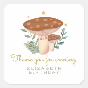 Pilzpilz Geburtstagsgeschenk Tags Quadratischer Aufkleber