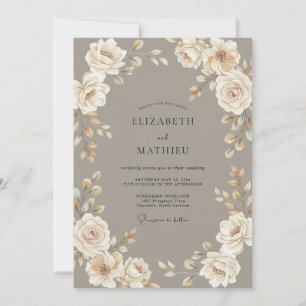 Pilzraffinierte Vintage-Hochzeit Einladung