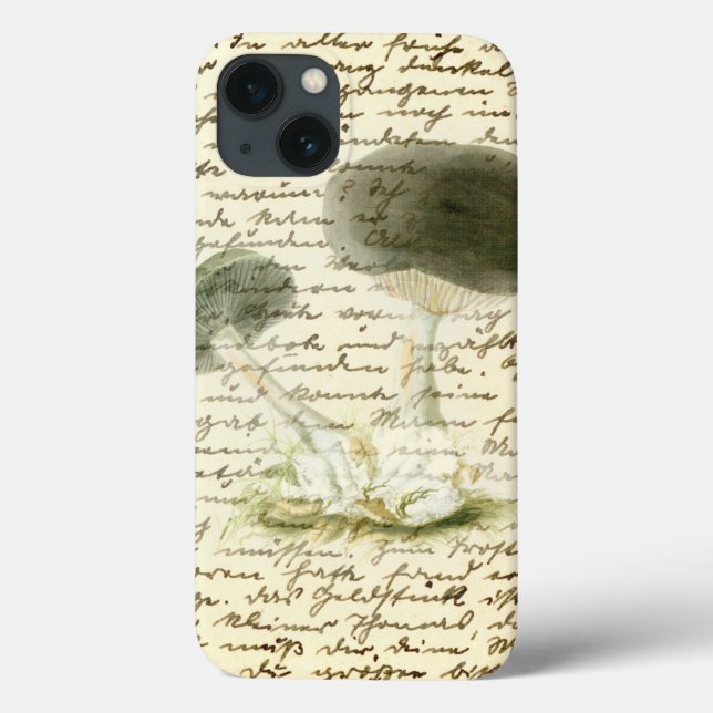 Pilzskizze verblassten Text bedrückt boho Case-Mate iPhone Hülle (Rückseite)