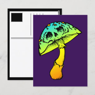 Pilzskull-Postkarte Postkarte