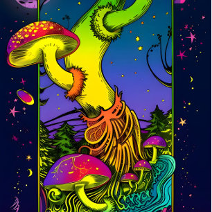 Pilztrippy-Farben psychedelisch Skateboard