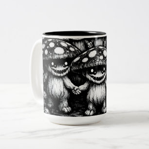 Pilzvolk •  Waldkreaturen von BurnsInHell Zweifarbige Tasse