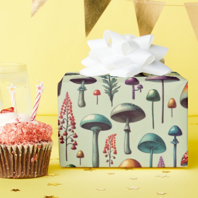 Pilzwald Geschenkpapier (Geburtstagsparty)