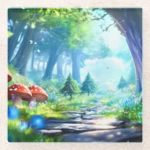 Pilzwald Glasuntersetzer