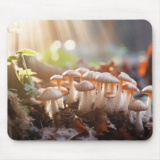 Pilzwald Natur Stille Ruhe Mousepad (Vorne)
