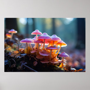 Pilzwald Natur Stille Ruhe Poster