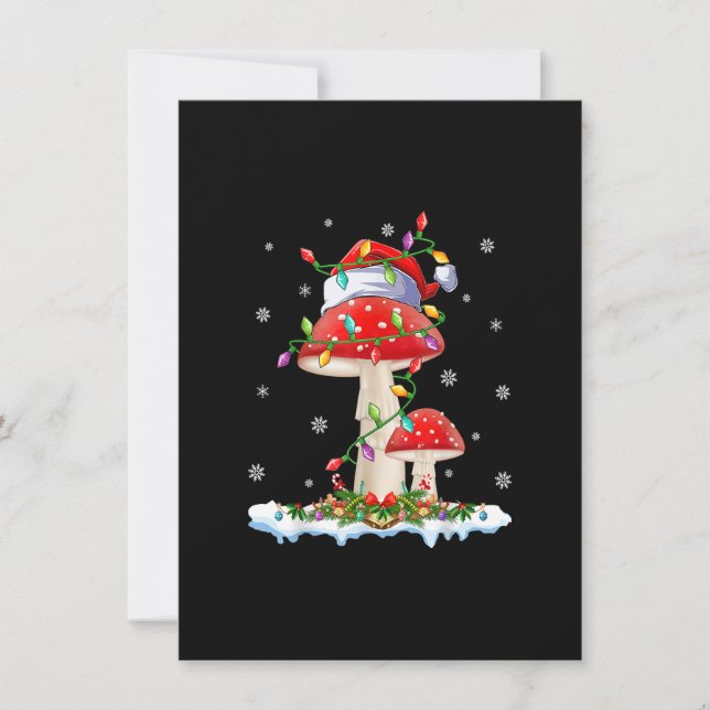 Pilzweihnachtsfest Sonnige Weihnachtsmannmütze Lig Einladung (Vorderseite)