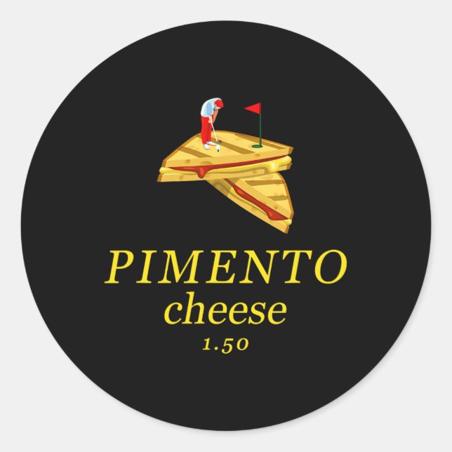 Pimento Cheese Funny Golf Dad  Runder Aufkleber (Vorderseite)