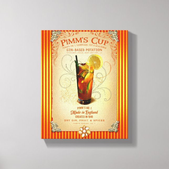 Pimm's Cup Cocktail Leinwanddruck (Vorderseite)