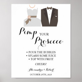 Pimp dein Prosecco Bride & Groom Wedding Poster