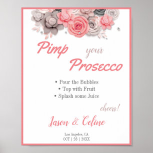 Pimp dein Prosecco-Hochzeitsschild Poster