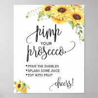 Pimp deine Prosecco Sonnenblumen Blumendusche Zeic