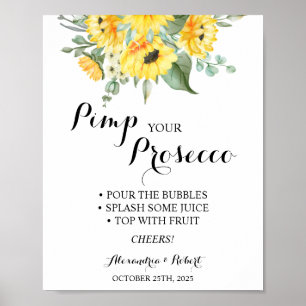 Pimp euren Prosecco-Sonnenblumen-Grünzeug-Hochzeit Poster