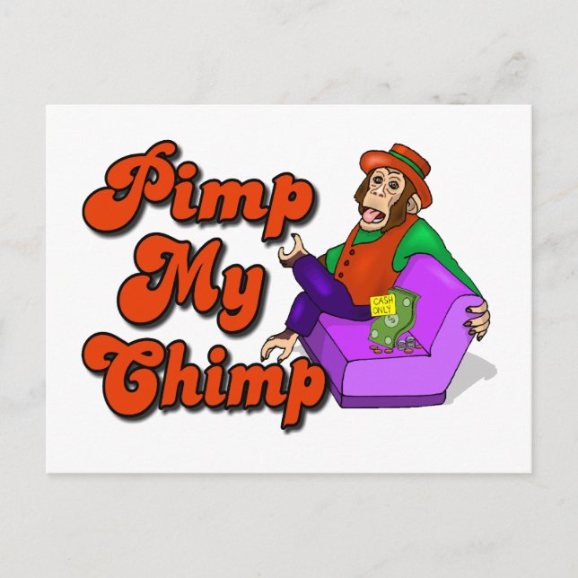 Pimp My Chimp Postkarte (Vorderseite)