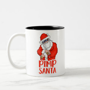 Pimp santa Claus unpassende Weihnachtsjugendliche Zweifarbige Tasse