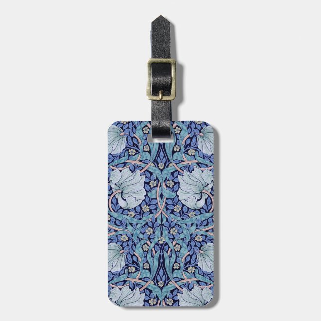 Pimpernel Blau, William Morris Gepäckanhänger (Vorderseite vertikal)