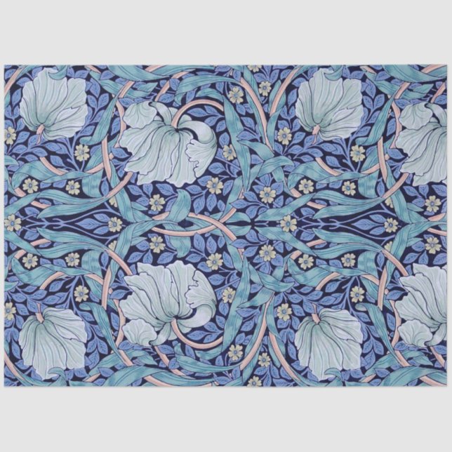 Pimpernel Blue, William Morris Seidenpapier (Vorderseite)