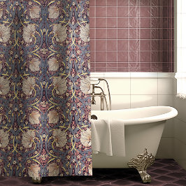 Pimpernel Dusty Blue & Pink William Morris Duschvorhang