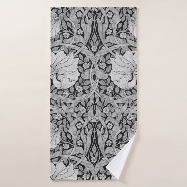 Pimpernel Gray Monotone, William Morris Badehandtuch (Badehandtuch)