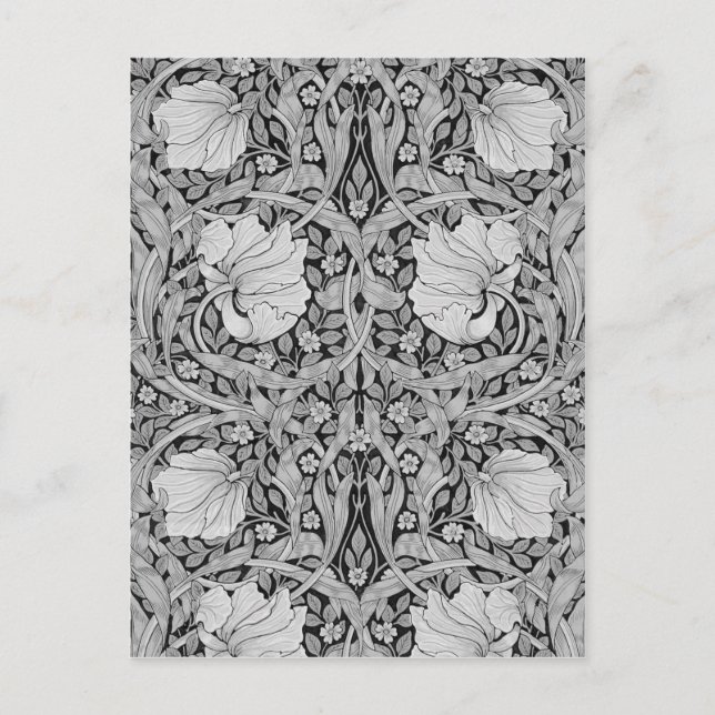Pimpernel Gray Monotone, William Morris Postkarte (Vorderseite)