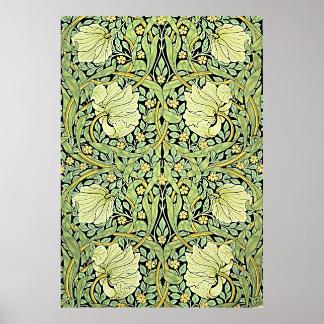 Pimpernel (grün) von William Morris, Poster (Vorne)