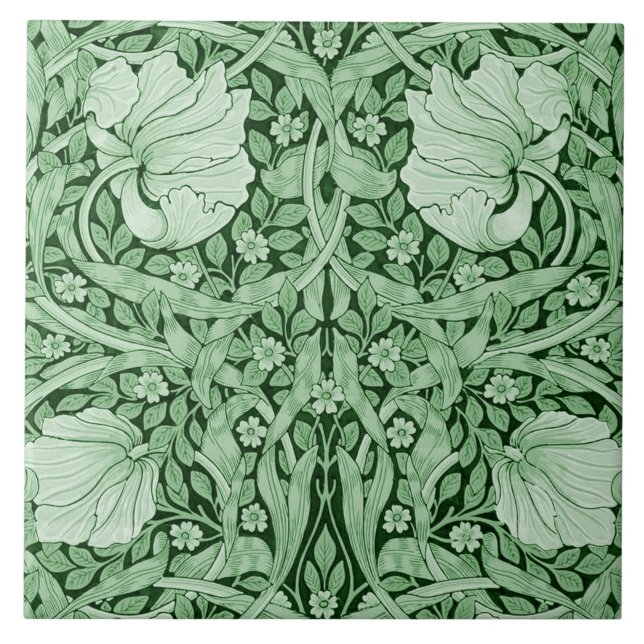 Pimpernel Grün, William Morris Fliese (Vorderseite)