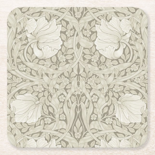 Pimpernel Ivory, William Morris Rechteckiger Pappuntersetzer (Vorderseite)