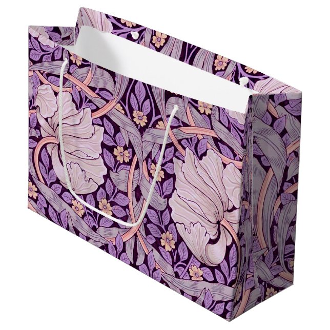Pimpernel Lila, William Morris große Geschenktasch Große Geschenktüte (Vorderseite Schrägansicht)