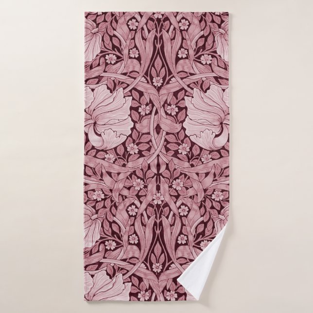 Pimpernel Maroon, William Morris Badehandtuch (Badehandtuch)