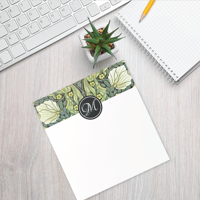 Pimpernel-Pattern-Monogramm William Morris Notizblock (Von Creator hochgeladen)