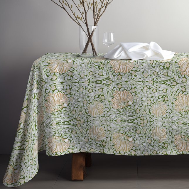 Pimpernel Sage Green Blush William Morris Floral Tischdecke (Von Creator hochgeladen)