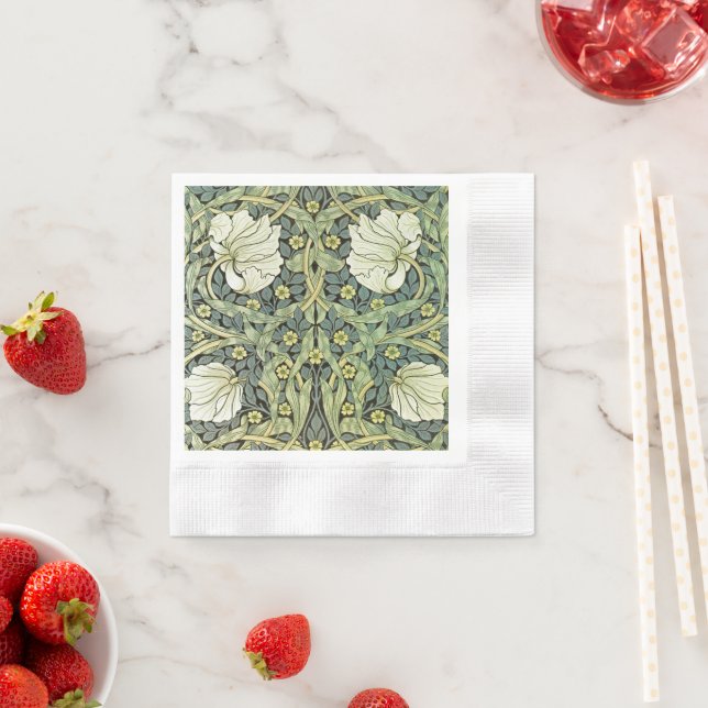 Pimpernel White Poppies William Morris Serviette (Beispiel)