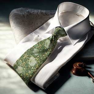Pimpernel William Morris Dark Green Gold Pattern Krawatte